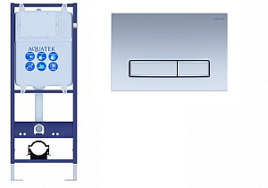 Инсталляция для унитаза Aquatek Standart INS-0000011 с кнопкой KDI-0000024 хром матовый купить в интернет-магазине сантехники Sanbest