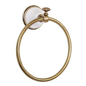 Полотенцедержатель-кольцо Tiffany World Harmony TWHA015bi/br бронза/белый купить в интернет-магазине сантехники Sanbest
