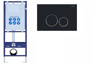 Инсталляция для унитаза Aquatek Standart INS-0000011 с кнопкой KDI-0000020 черная матовая/хром купить в интернет-магазине сантехники Sanbest