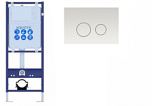 Инсталляция для унитаза Aquatek Standart INS-0000011 с кнопкой KDI-0000007 белая купить в интернет-магазине сантехники Sanbest