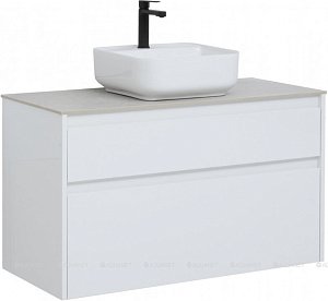 Тумба с раковиной Aquanet Nova Lite 100 белый (2 ящика) для ванной в интернет-магазине Sanbest
