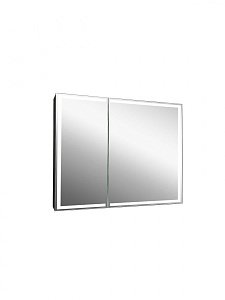 Зеркальный шкаф с подсветкой Art&Max TECHNO AM-Tec-1000-800-2D-F-Nero в ванную от интернет-магазине сантехники Sanbest