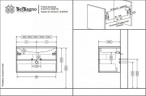 Тумба с раковиной BelBagno ALBANO 2C 60 Cemento Verona Grigio для ванной в интернет-магазине Sanbest