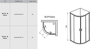 Душевой уголок Ravak Blix BLCP4 SABINA 80x80 профиль белый/стекло тонированное купить в интернет-магазине Sanbest