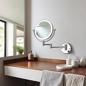 Зеркало косметические с подсветкой Aquatek AQ4912CR хром купить в интернет-магазине сантехники Sanbest