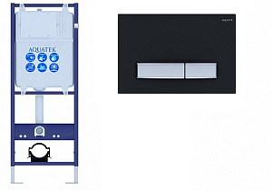 Инсталляция для унитаза Aquatek Standart INS-0000011 с кнопкой KDI-0000026 черная матовая/никель купить в интернет-магазине сантехники Sanbest