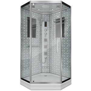 Душевая кабина Niagara Luxe 7717W 100х100 профиль серебро/стекло прозрачное купить в интернет-магазине Sanbest