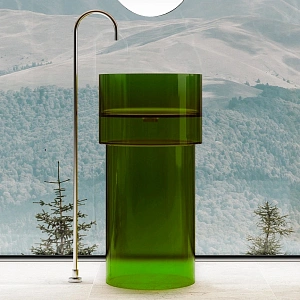 Раковина напольная ABBER Kristall AT2701Emerald-H зеленая прозрачная купить в интернет-магазине Sanbest