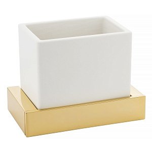 Стакан Migliore Kvant 30232 белая керамика/золото купить в интернет-магазине сантехники Sanbest