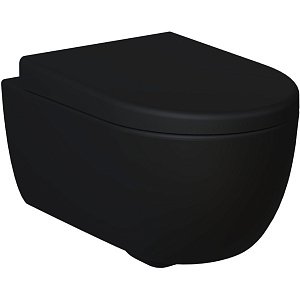 Унитаз подвесной Ambassador Abner 103T20201R с толстым сиденьем, черный матовый купить в интернет-магазине Sanbest