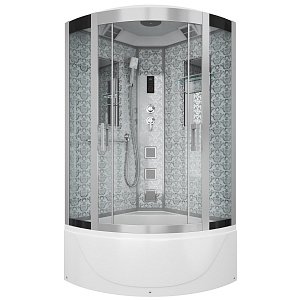 Душевая кабина Niagara Luxe 7710W 100х100 профиль серебро/стекло прозрачное купить в интернет-магазине Sanbest