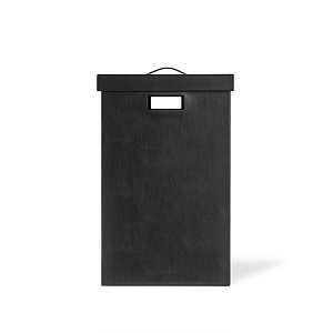 Корзина для белья DECOR WALTHER Brownie WB 38.5x60.5 черная кожа купить в интернет-магазине сантехники Sanbest