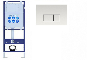 Инсталляция для унитаза Aquatek Standart INS-0000011 с кнопкой KDI-0000003 белая купить в интернет-магазине сантехники Sanbest
